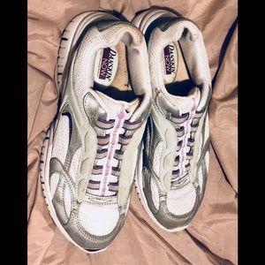 Danskin Now Sneakers 8 1/2 White, Silver, Purple